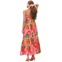 Vestido Maxi Floral Elegante para Mujer, Manga Corta, Estilo Casual