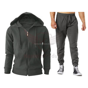 Joggins de verano informales de talla grande para hombre, forro polar cálido, conjunto de chándal de gimnasio de poliéster de dos piezas, traje de jogging deportivo de invierno - Product Image 4