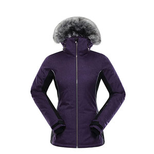 Veste matelassée à capuche pour homme, couleur violette, avec garniture en fourrure, imperméable, col montant, coupe classique, rembourrage en polyester, style décontracté - Product Image 2