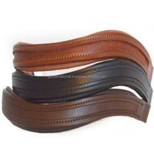 Banda de cejas de caballo de cuero de canal vacío hecha a mano en negro marrón o bronceado bucles personalizados de cuero genuino - Product Image 5