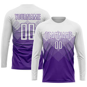 Uniforme de fútbol personalizado, blanco, morado, con patrón geométrico de diamantes, nombre del equipo personalizado, número, camiseta de fútbol, pantalones cortos, kit completo para hombre - Product Image 4