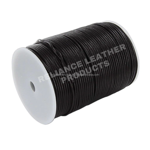 Cordon en cuir rond noir de 2,0 mm, breloque pour sac, corde en cuir véritable, perles rondes de 5 mm pour la fabrication de bracelets - Product Image 5