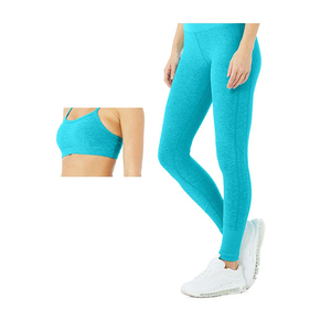 Conjunto de Yoga para Mujer de Alta Calidad, Más Vendido, Personalizado, Transpirable, con Cinturón de Encaje, 2 Piezas, Spandex/Poliéster, Diseño Sólido, Tallas Grandes, Hasta la Rodilla - Product Image 6