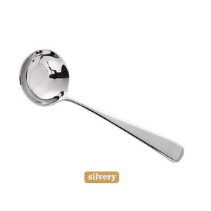 Nuevas llegadas: Cuchara de sopa de acero inoxidable 18/10, cucharón de sopa metálico colorido con logotipo personalizado, vajilla. - Product Image 3