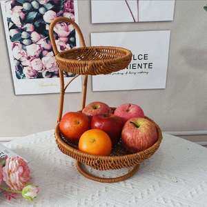 Cesta de Almacenamiento Redonda de Ratán de Varios Niveles, Cesta de Frutas Tejida para Restaurantes, Cocinas y Hoteles - Product Image 5