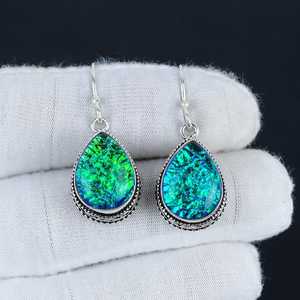 Australian Triplet Fire <b>Opal</b> <b>Earrings</b> Handmade 925 Sterling Silver Dangle Jewelry Women <b>Earrings</b> Wholesale - Product Image 1