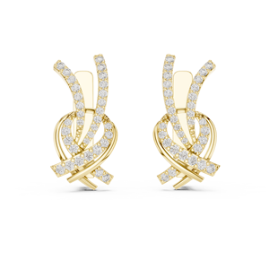Pendientes de Diamantes Cultivados en Laboratorio con Corte Brillante Único, Juego de Clips, Oro Amarillo de 18 Quilates, Chapado en Rodio, Certificados de Lujo para Uso Diario/Fiestas - Product Image 1