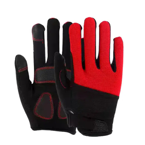 Gants de travail en cuir de chèvre assemblé avec dos en tissu coton interlock respirant, gants de conduite en cuir confortables pour la sécurité des mains - Product Image 1