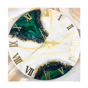 Modern Resin Round <b>Wall</b> <b>Clock</b> Antique Style Cartoon Pattern Gold Accents Silent Quartz Digital Office <b>Clock</b> - Product Image 2
