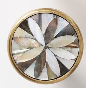 Modern <b>Ceramic</b> Round Cabinet <b>Knobs</b> with Gold Trim Blue White Pattern Drawer Pulls for Home Office Furniture 4PC - Product Image 4