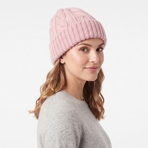 Bonnet en laine acrylique tricoté torsadé personnalisé, unisexe, épais, chaud et doux, idéal pour le ski, les activités de plein air et le quotidien. - Product Image 3