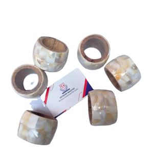 ARTWORK MAESTRO MOP et anneau de serviette en laiton avec motif peint à la main - mariages événements - Product Image 2