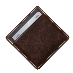 Minimalist Genuine Leather Slim 4 Inch Credit <b>Card</b> <b>Wallet</b> <b>Card</b> Holder Zipper Closure Customized Color OEM Brand 30mm Thickness - Product Image 4