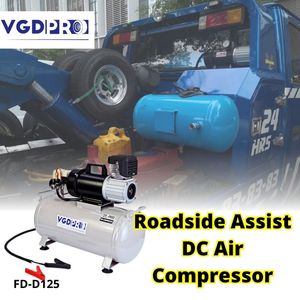 Mini bomba de aire de pistón sin aceite para reparación de neumáticos de camión, 12V, CC, asistencia fuera de carretera, compresor de aire con tanque de 25 litros - Product Image 5