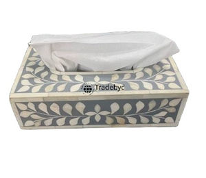 Boîte à mouchoirs de luxe écologique en os incrusté, support décoratif fait main, accessoire de décoration élégant pour la maison Tradebyd - Product Image 1