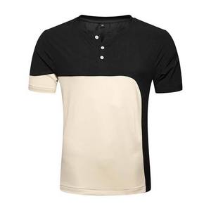 Conjunto de camiseta y pantalones cortos casuales para hombre con bloques de color, transpirable, de poliéster y algodón, para verano, corte regular, con bolsillos laterales. - Product Image 3