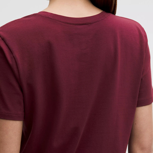 Camisetas de Mujer con Cuello en V, Manga Corta, Dobladillo Curvo, Tops de Algodón de Alta Calidad, Estilo Ajustado - Product Image 5