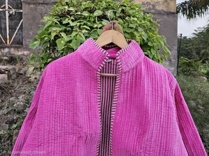 Indian Handmade Suzani Embroidery Velvet Reversible Cotton <b>Robe</b> Floral Pattern V-neck Full-Length Women's <b>Coat</b> - Product Image 4