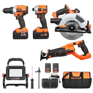 Kit Combo 5 Utensili Brushless 20V con Batteria 4.0 Ah, Set Trapano Avvitatore a Batteria Incluso Trapano, Avvitatore a Impulsi e Altro Ancora - Product Image 1