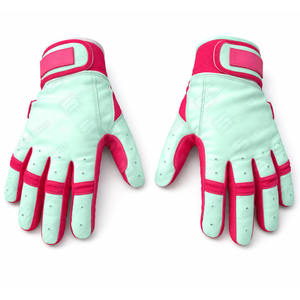 Guantes de Bateo de Béisbol SAAR INDUSTRIES de Alta Resistencia, Calidad Premium, Nuevo Modelo, Color Rosa Brillante, Diseño de Puño Corto con Velcro - Product Image 4