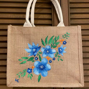 Durable Thick Jute Tote <b>Bag</b> Eco-Friendly Reusable Shopping Carry <b>Bag</b> for Heavy Load and <b>Long</b>-Term Use - Product Image 1