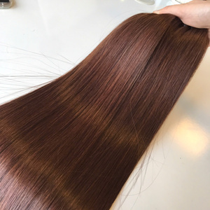 Vente chaude brut vietnamien couleur brune os droit Super longue taille Top qualité cheveux vietnamiens crus 100% cuticule alignée - Product Image 4
