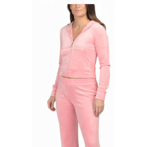 Survêtement femme en velours, ensemble jogging homme coupe ample 2 pièces avec broderie logo avant et arrière - Product Image 5