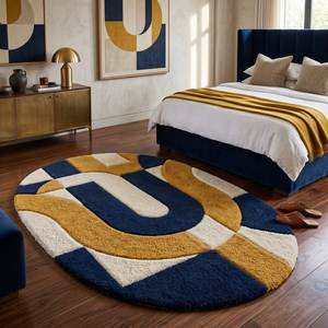 Tapis de luxe en mélange de soie et de laine tufté à la main, doux, brillant et chatoyant, pour salle à manger formelle - Product Image 5