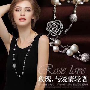 Collar con Colgante de Moda Colección Otoño Invierno, Cuentas Pequeñas de 8-9 mm, Cuentas Grandes de 10-12 mm, Perla Barroca Edison Natural, Elegante - Product Image 2