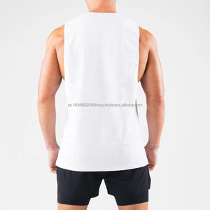 Nouveauté Débardeurs d'entraînement pour hommes de style vintage 96% coton 4% élasthanne Respirant Tricoté sans manches Impression personnalisée en relief - Product Image 4