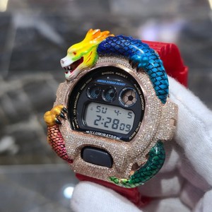 Reloj Digital con Diseño de Dragón, Esfera de Moissanita, Correa de Goma, Pantalla Analógica, Reloj de Joyería de Moda Unisex - Product Image 1
