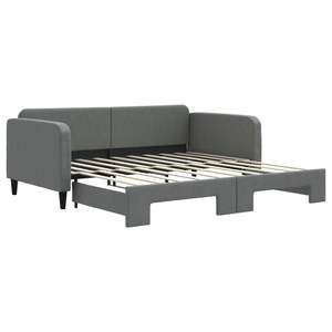 Cama de día de metal gris oscuro 100% poliéster con cama nido de madera maciza - Product Image 2