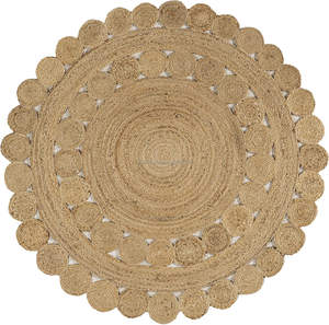 Rustic <b>Round</b> Rute <b>Rug</b> with Woven Texture Indian Handcrafted for Everyday Use <b>Jute</b> Mats Living Room FROM Indian Supplier - Product Image 5