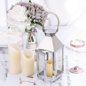 Lanterne à bougie élégante en métal, coupe-vent, centre de table, décoration de mariage, éclairage pour jardin et terrasse - Product Image 4
