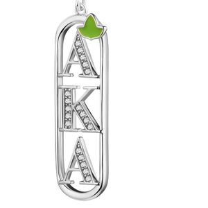 Boucles d'oreilles pendantes mini en argent avec motif de lettres vertes, style petite boucle, bijoux de mode élégants pour femmes - Product Image 5