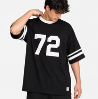 Vente en gros d'usine, maillot de football personnalisé avec nom et numéro pour hommes, t-shirt surdimensionné, streetwear, tee-shirt ample