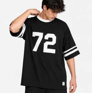 เสื้อฟุตบอลผู้ชายสั่งทำพร้อมชื่อและหมายเลข ขายส่งจากโรงงาน เสื้อยืดโอเวอร์ไซส์สไตล์สตรีทแวร์ - Product Image 2