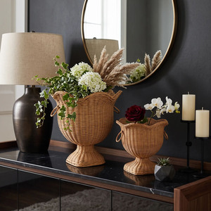 Ensemble de paniers à plantes en rotin, pots à fleurs en osier naturel, supports décoratifs pour plantes avec poignées pour la maison, le salon et l'intérieur - Product Image 2
