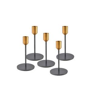 Candelabro Moderno de Metal con 4 Brazos para Velas de Té, Portavelas de Cristal, Candelabro de Hierro Negro para Decoración de Mesa de Boda o Hogar - Product Image 2