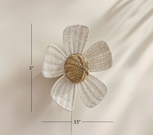 Abat-jour en rotin lumineux élégant, lampe suspendue tissée à la main, luminaire décoratif pour plafond, décoration de chambre d'enfant, décoration de chambre de bébé - Product Image 5
