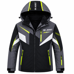 Custom <b>Men</b> Women's Lightweight 100% Polyester Hard Shell Jacket Waterproof Insulated Windbreaker <b>Raincoat</b> Zip Closure Ski Jacket - Product Image 1
