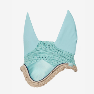 Pakistan Made Lightweight Elegant Crochet Horse Ear Bonnet Premium Breathable Washable <b>Fly</b> Veil for Riding Ear Bonnet - Product Image 3