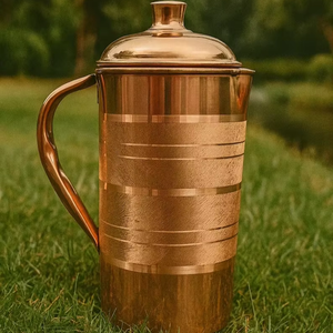 Jarra de Agua de Cobre Metálico Ecológica de Diseño Moderno con Asa y Acabado Pulido para Bodas - Product Image 2