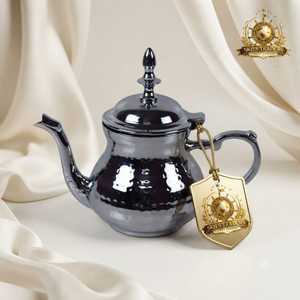 SKIES TRADERS Stainless Steel Whistling Tea Kettle Vintage Design Metal <b>Teapot</b> with Wooden Handle and Shield Tag - Product Image 3
