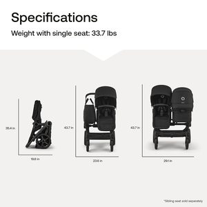 Sistema de Viaje para <span class=keywords><strong>Cochecito</strong></span> Bugaboo Donkey 6 Convertible de Uno a Dos Asientos - Paquete con Silla de Auto Turtle Air Shield de <span class=keywords><strong>Nuna</strong></span> - Color Azul Índigo Profundo - Product Image 4