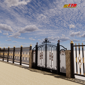 Puertas de Entrada Decorativas de Hierro Forjado para Casas con Valla de Jardín Personalizada y Diseño Elegante de Puerta de Entrada con Recubrimiento en Polvo - Product Image 5