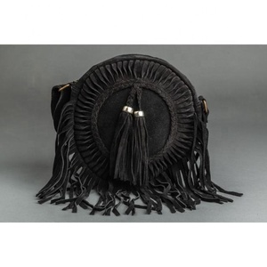 Vente en gros de sac à bandoulière en cuir de daim pour femmes Bohème vintage à la mode Cowgirl Zip Circle Fringe Portable pour l'hiver et l'automne - Product Image 1