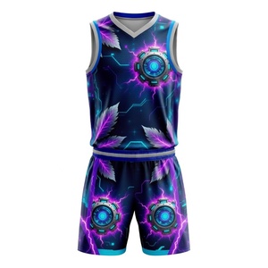 Ensemble de compétition de basketball professionnel : débardeur et short en tissu mesh respirant, personnalisable avec nom, numéro et logo du joueur - Product Image 5