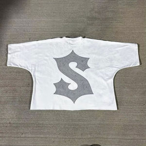 Camiseta de Verano Personalizada para Hombre, Talla Grande, Transpirable, 100% Algodón, Cuello en V, Estilo Urbano, Corte Cuadrado - Product Image 3