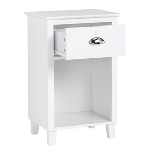 Comodino Moderno e Semplice in MDF Bianco Verniciato a Spruzzo 40*30*63cm con Gambe Alte e Due Cassetti - Product Image 6